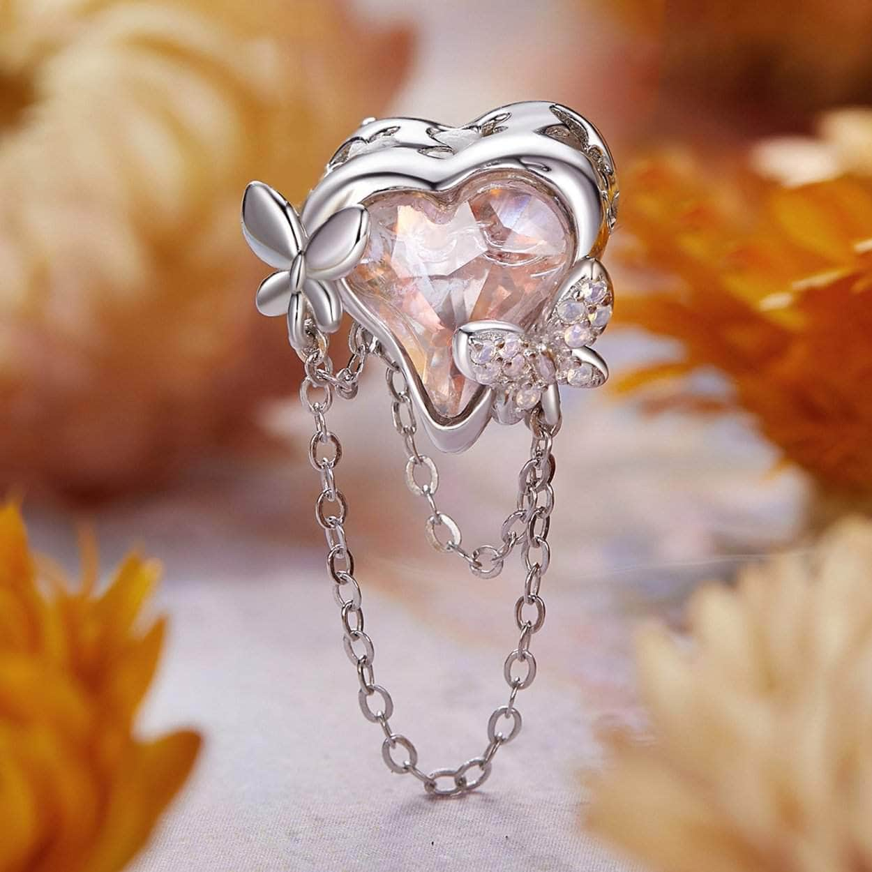 shipped in AUS CHARMS Autumn Heart charm