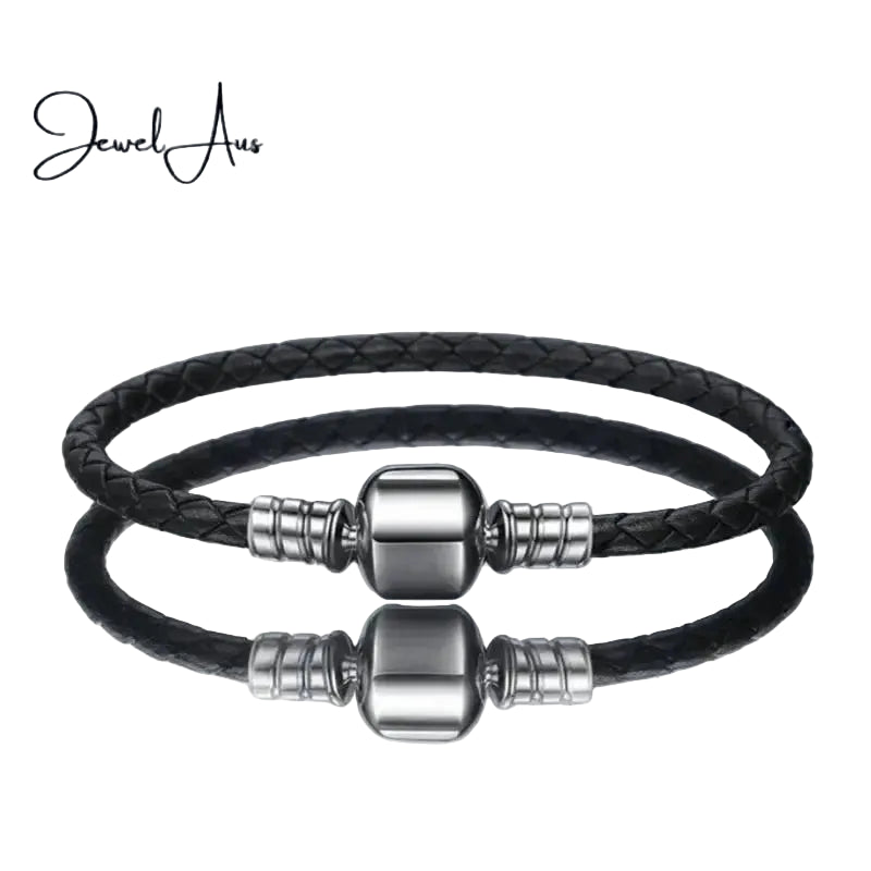 shipped in AUS CHARMS Black Leather Bracelets