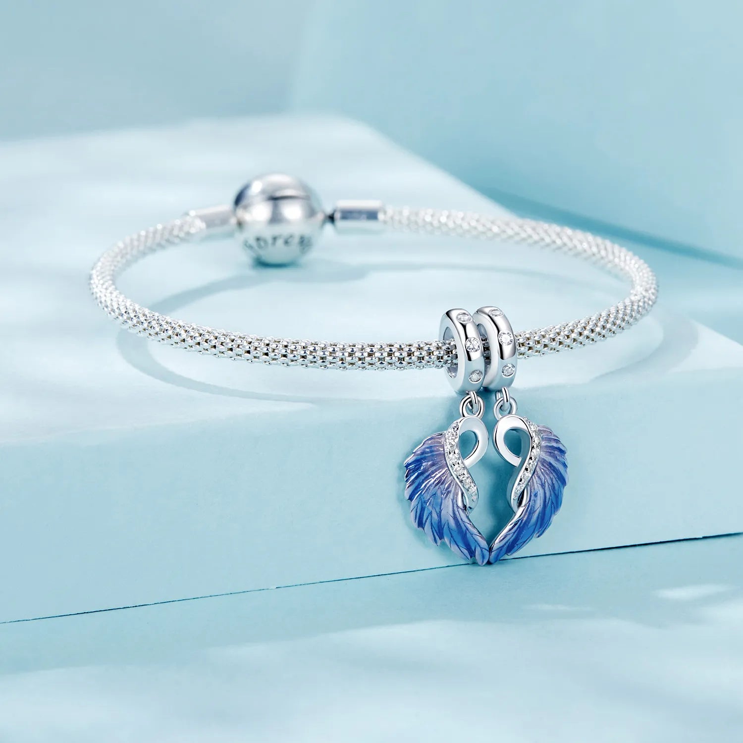 shipped in AUS CHARMS Blue Angle Wings Charm