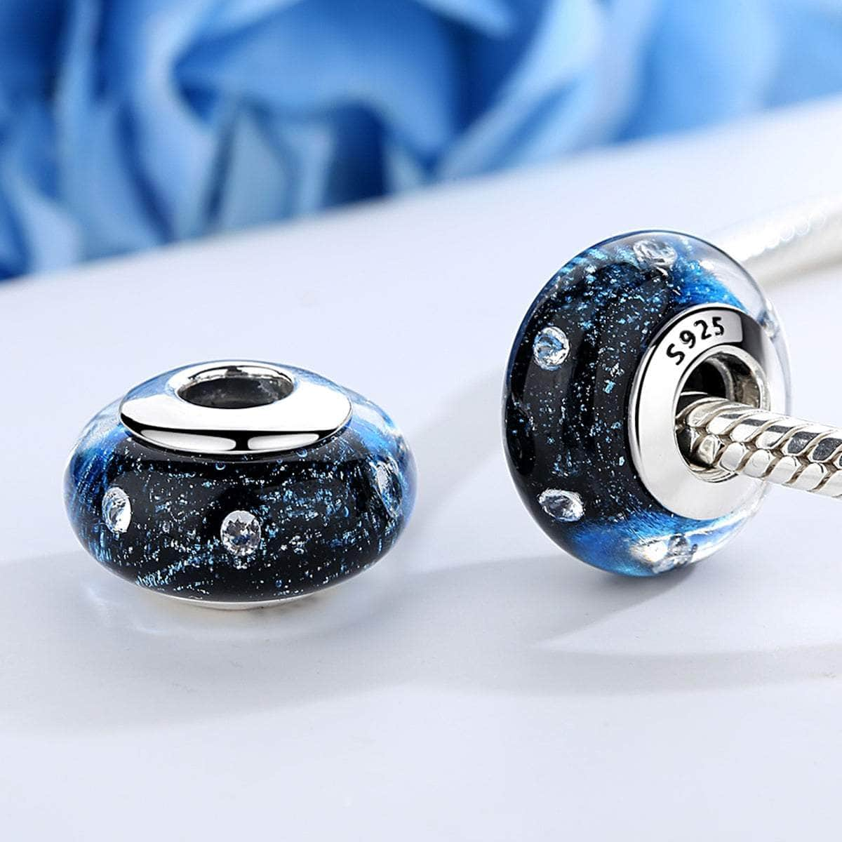 shipped in AUS CHARMS Blue Bubble Murano Charm