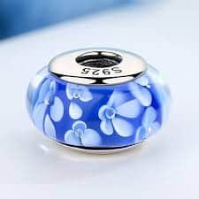 shipped in AUS CHARMS Blue Flower Murano Charm