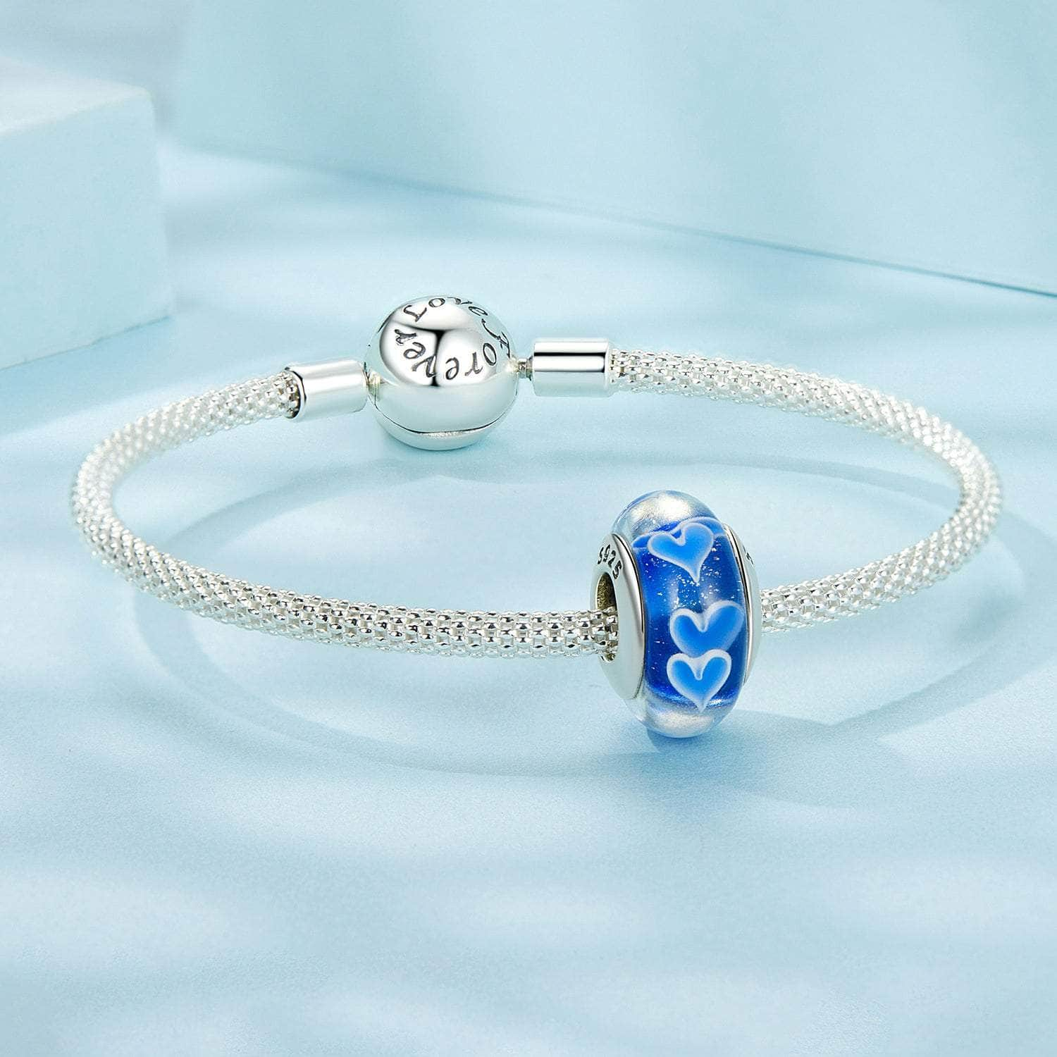 shipped in AUS CHARMS Blue Heart Glass Charm