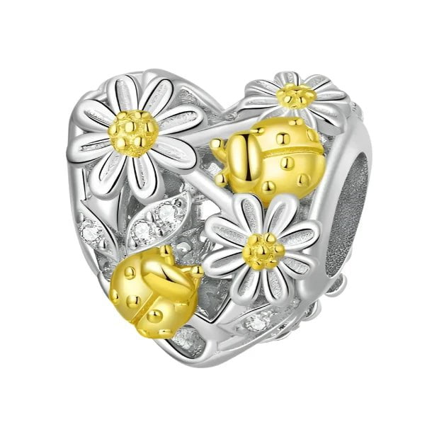 shipped in AUS CHARMS Daisy Bee Heart Charm