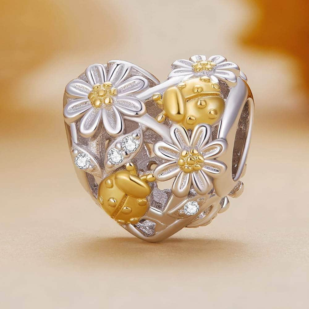 shipped in AUS CHARMS Daisy Bee Heart Charm