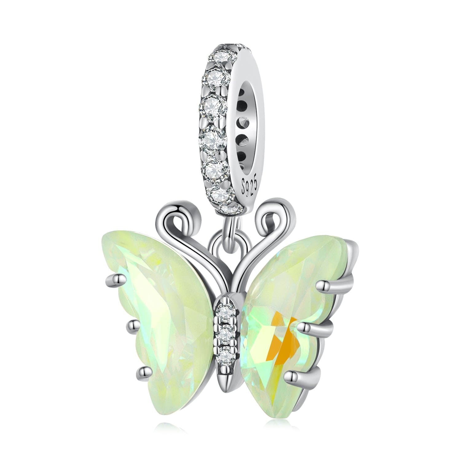 shipped in AUS CHARMS Green Butterfly Crystal Charm