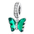 shipped in AUS CHARMS Green Crystal Butterfly Charm