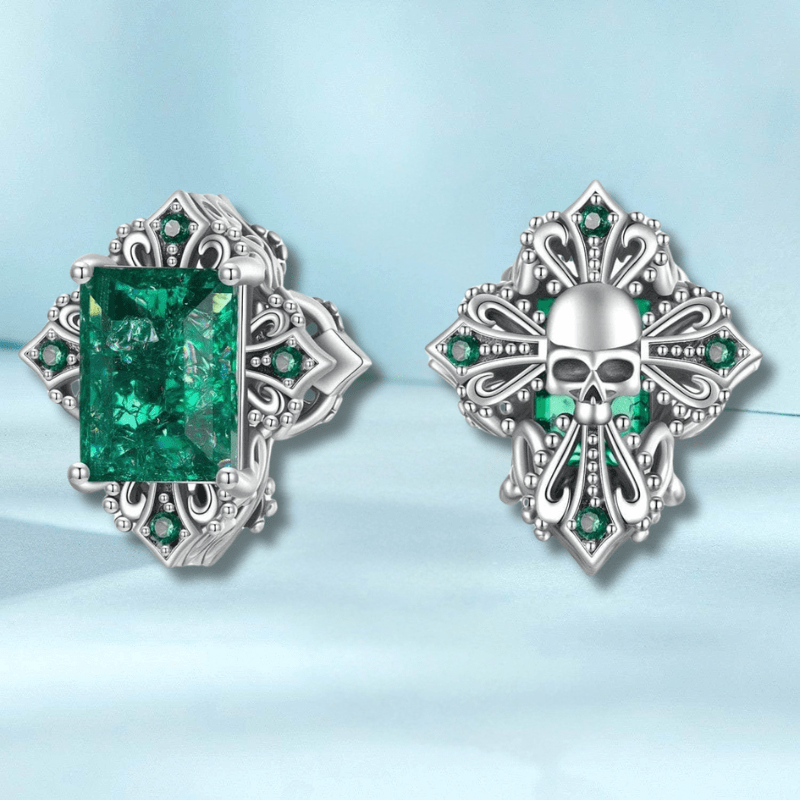 shipped in AUS CHARMS Green Gem and Skull Charm