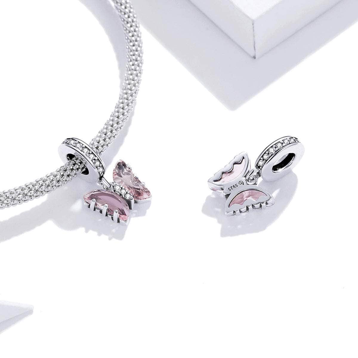 shipped in AUS CHARMS Pink Crystal Butterfly Charm