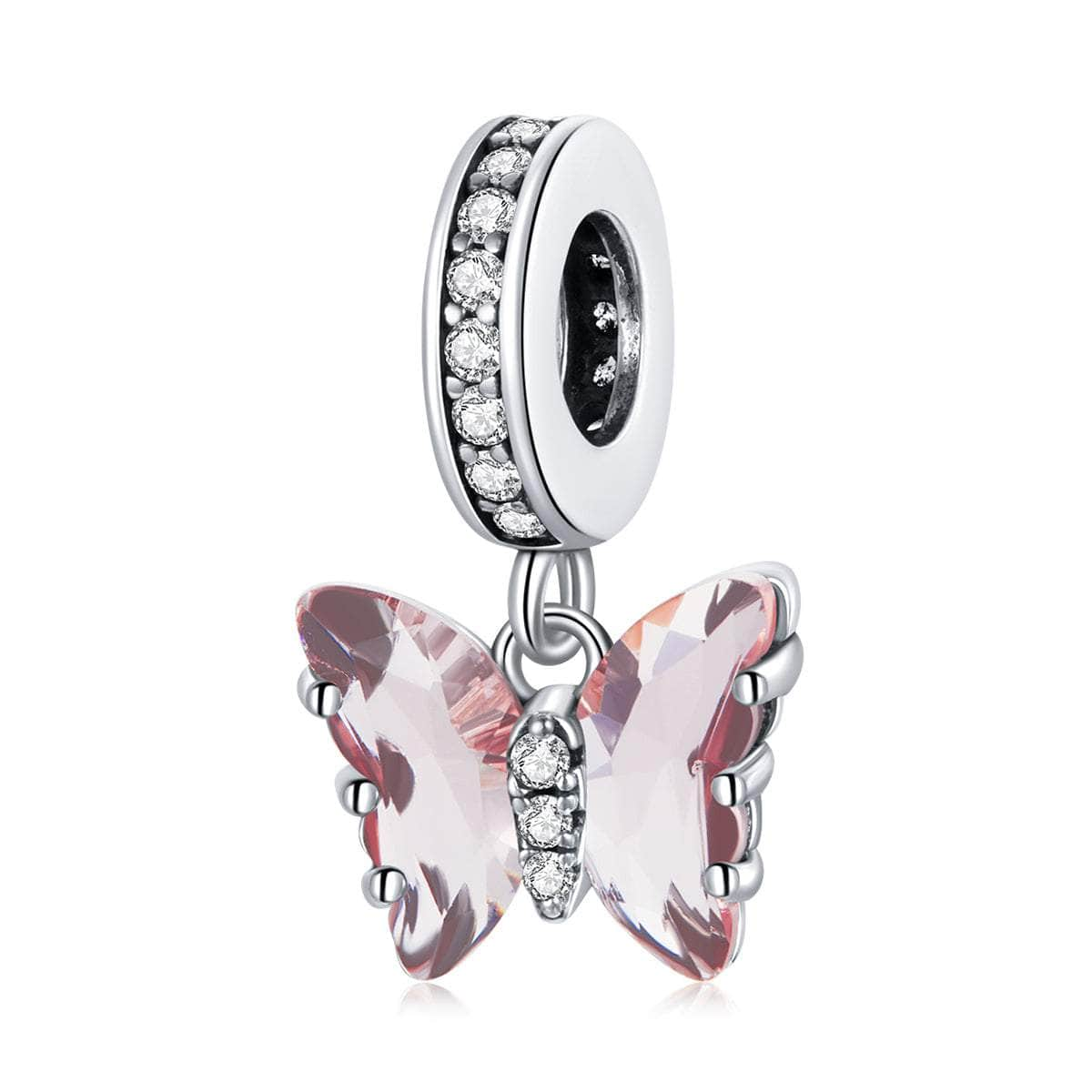 shipped in AUS CHARMS Pink Crystal Butterfly Charm