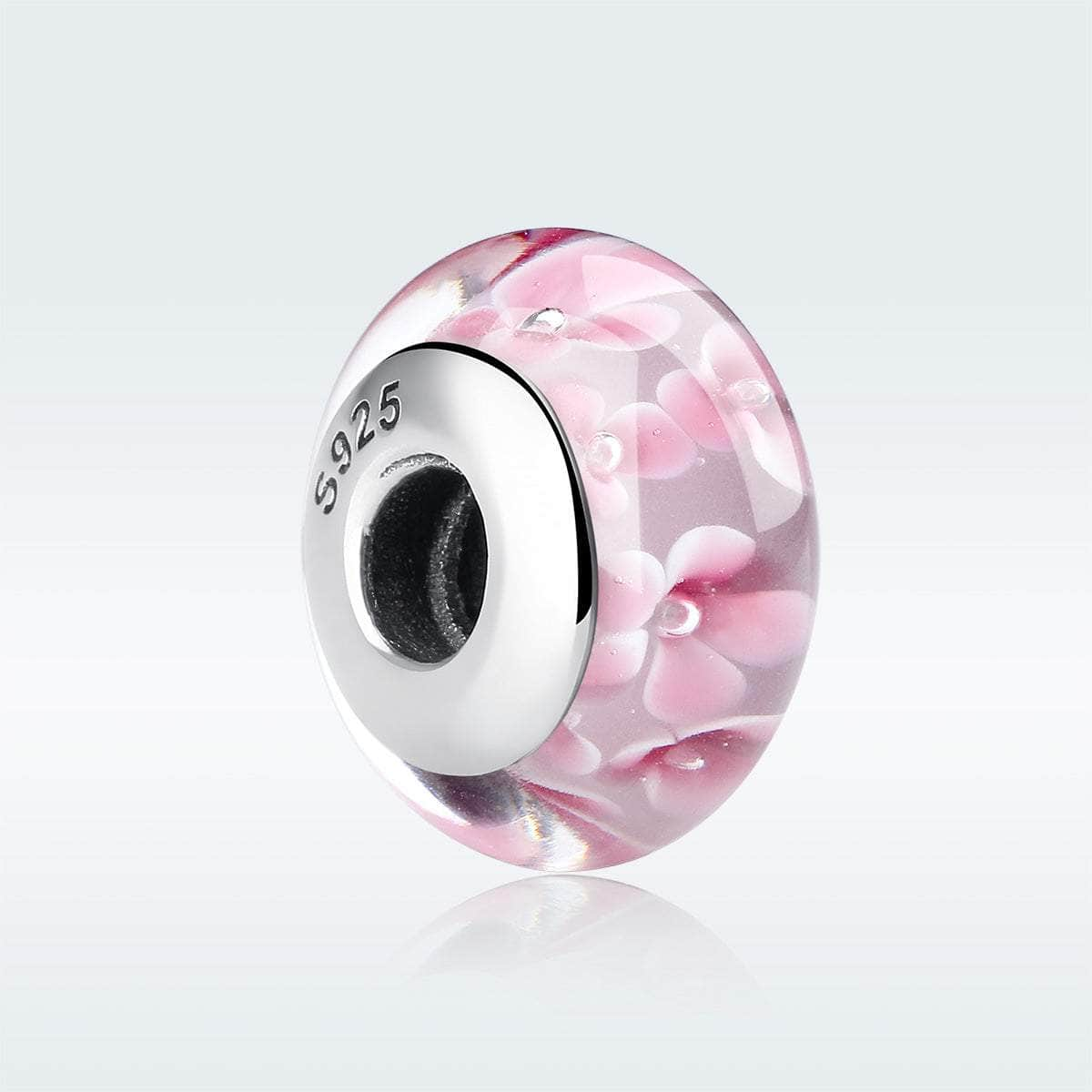 shipped in AUS CHARMS Pink Flower Murano Charm