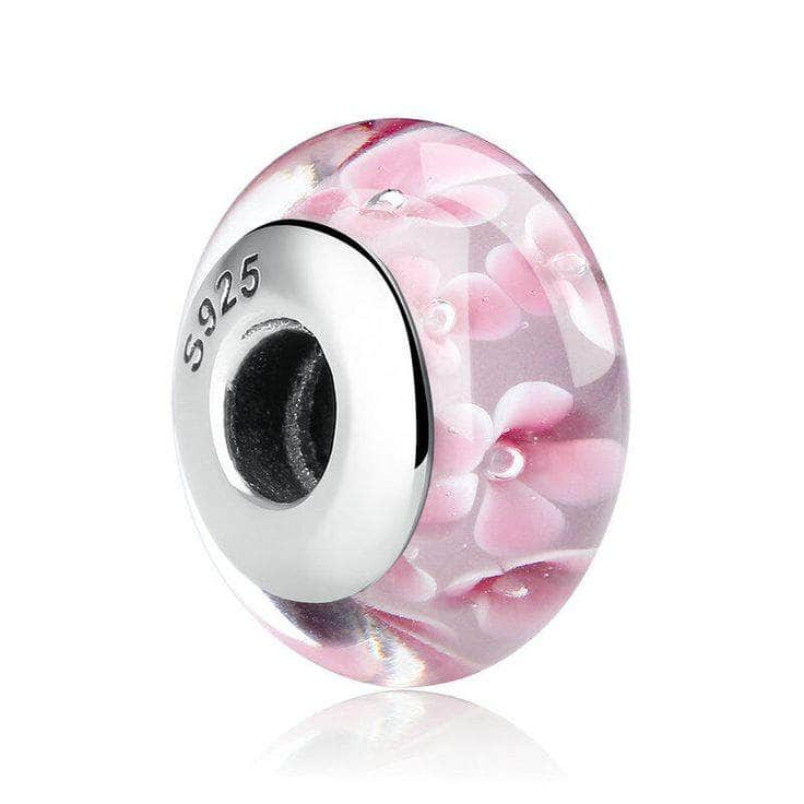 shipped in AUS CHARMS Pink Flower Murano Charm