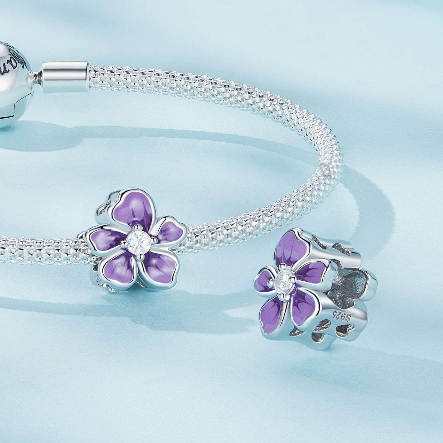 shipped in AUS CHARMS Purple Flower Charm