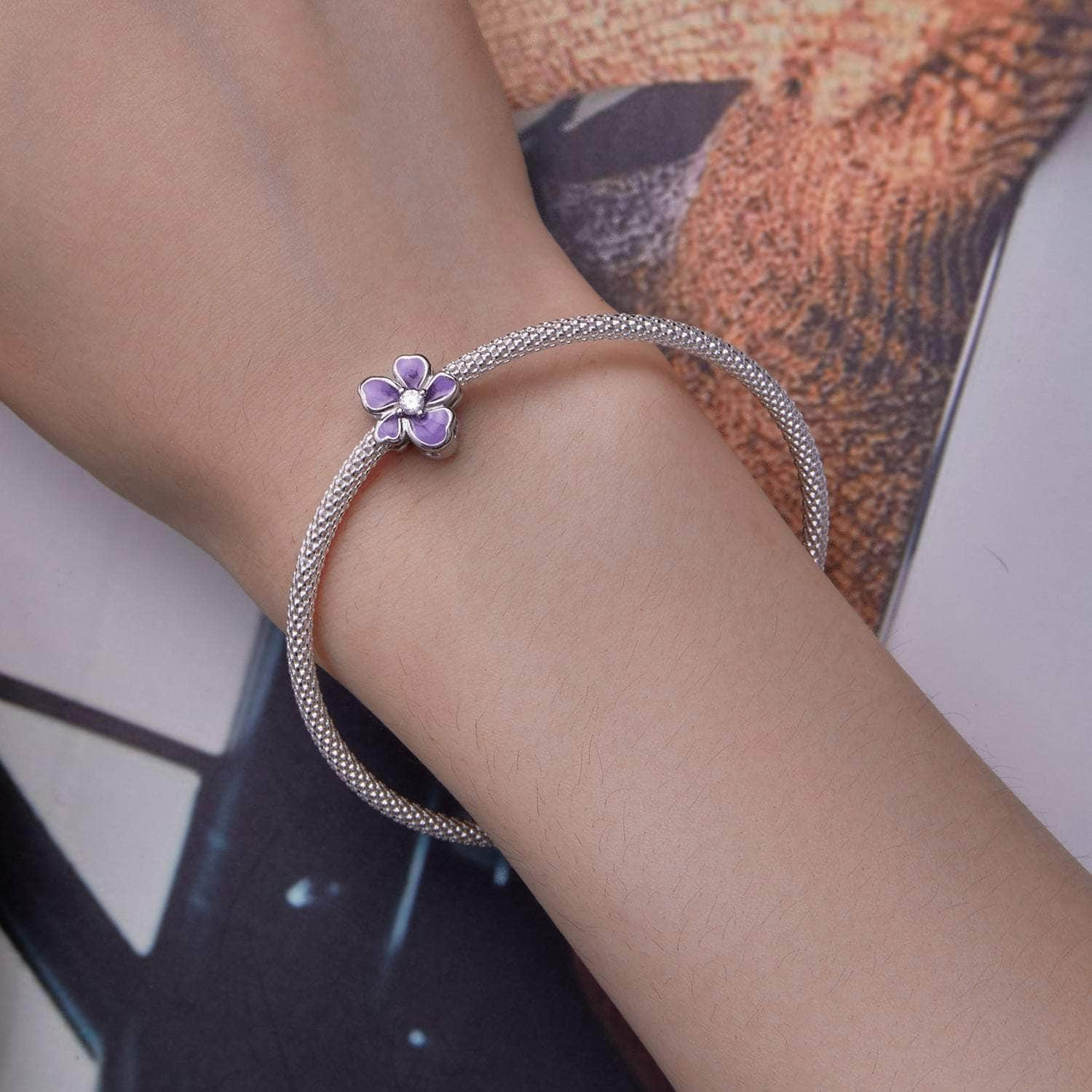 shipped in AUS CHARMS Purple Flower Charm