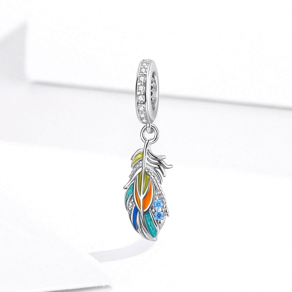 shipped in AUS CHARMS Rainbow Feather Pendant Charm