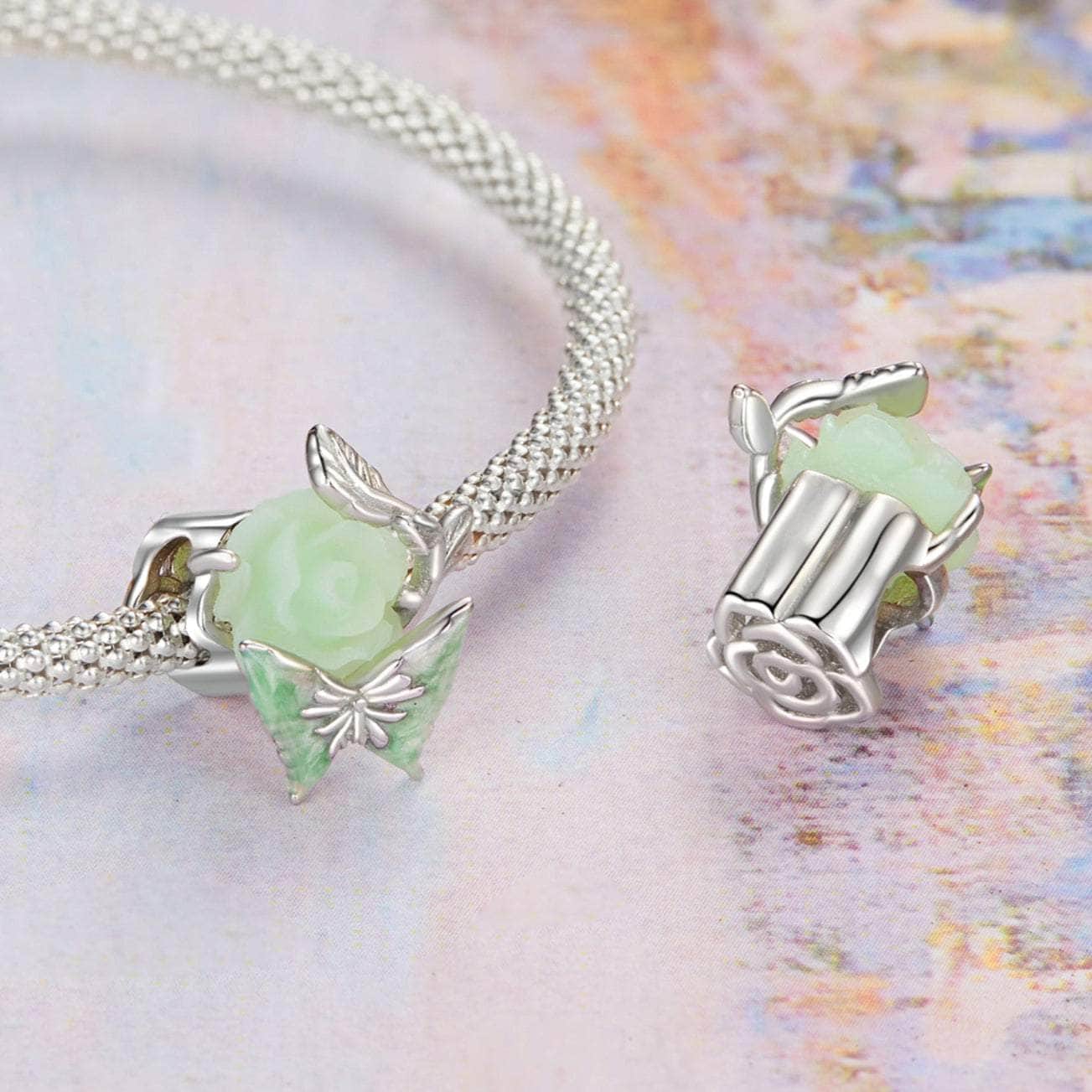 shipped in AUS CHARMS Rose & Butterfly Charm