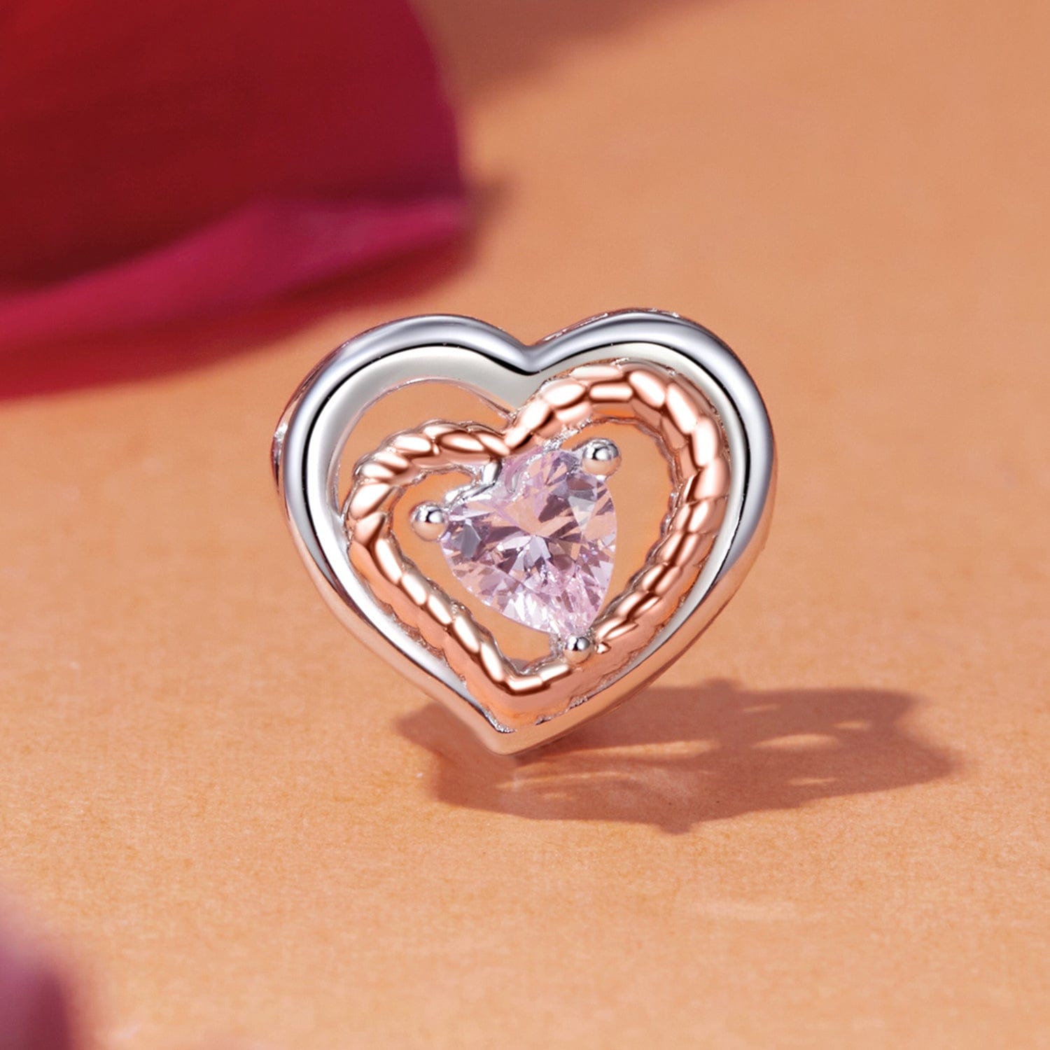shipped in AUS CHARMS Rose Heart Charm