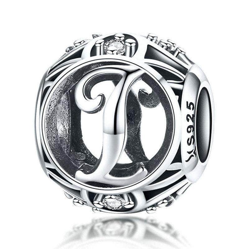 shipped in AUS CHARMS Silver Letter I Charm