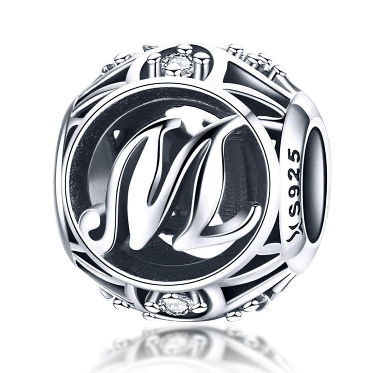 shipped in AUS CHARMS Silver Letter M Charm