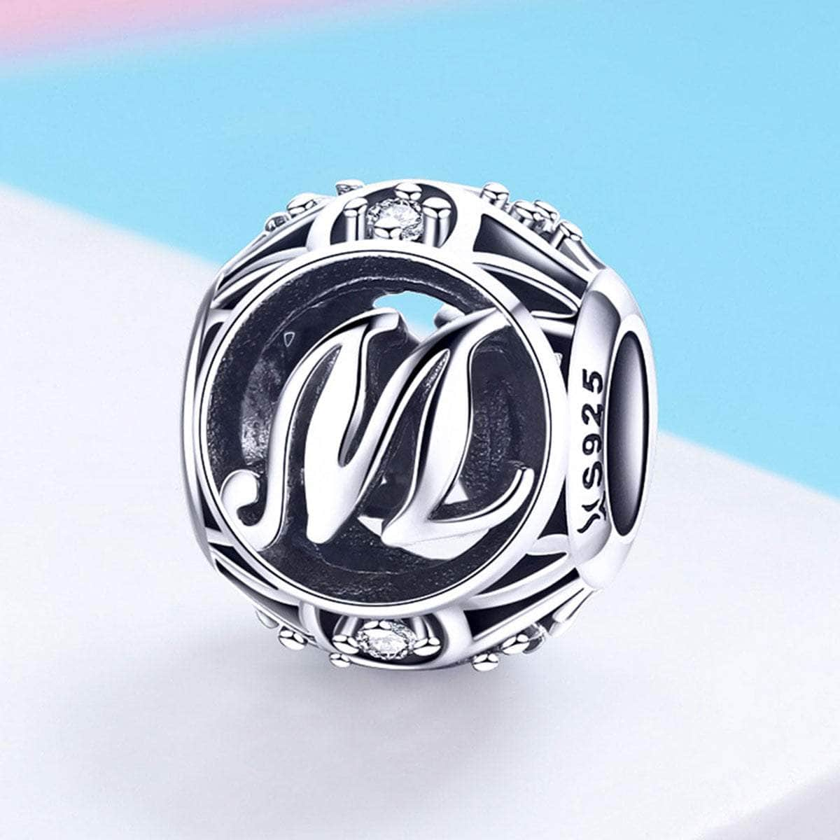 shipped in AUS CHARMS Silver Letter M Charm