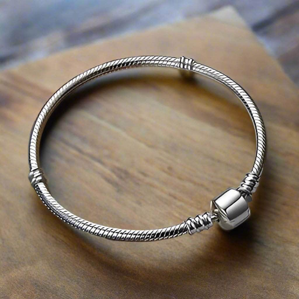 shipped in AUS CHARMS Sterling Silver Barrel Clasp Bracelet