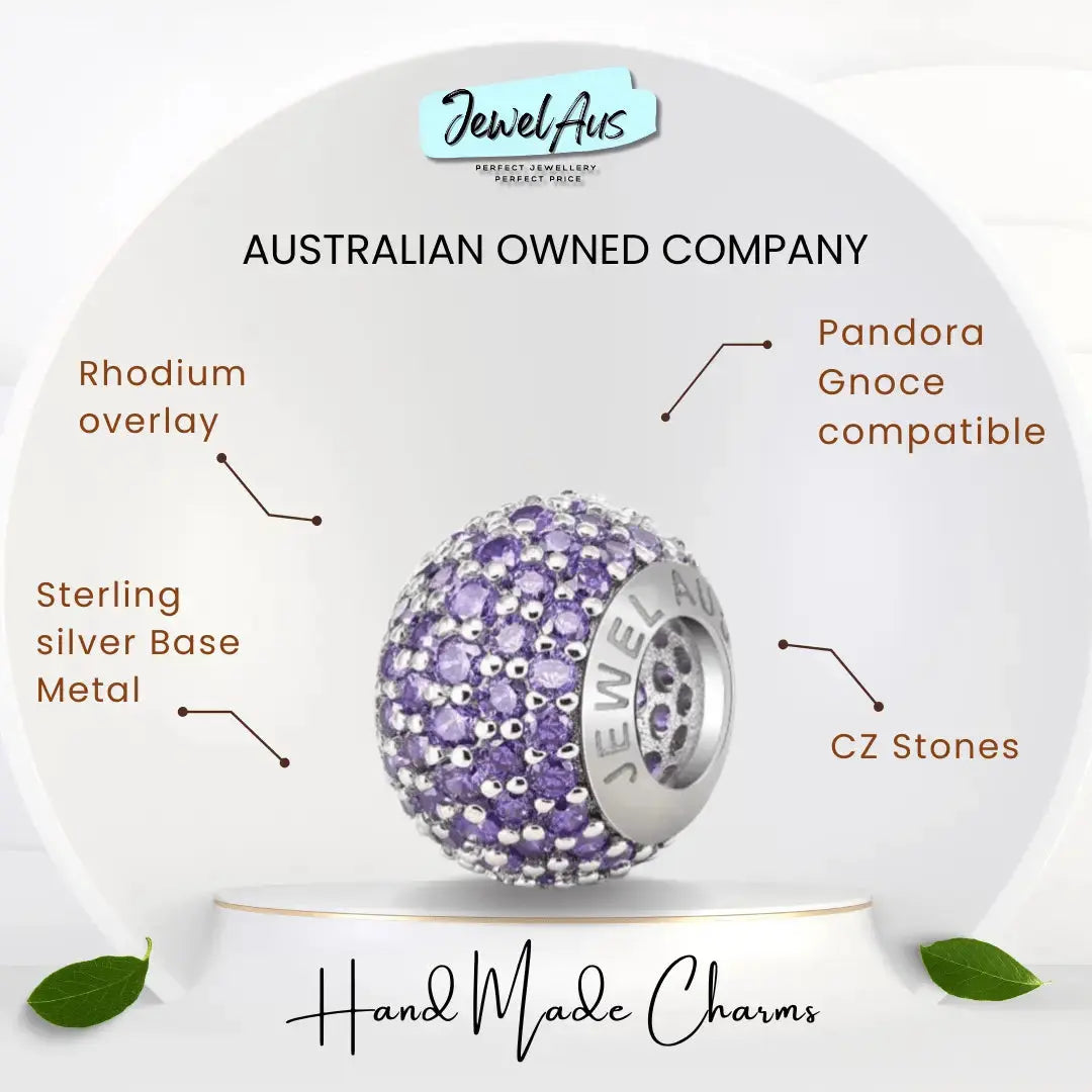 jewelaus CHARMS violet Pave Charm JewelAus